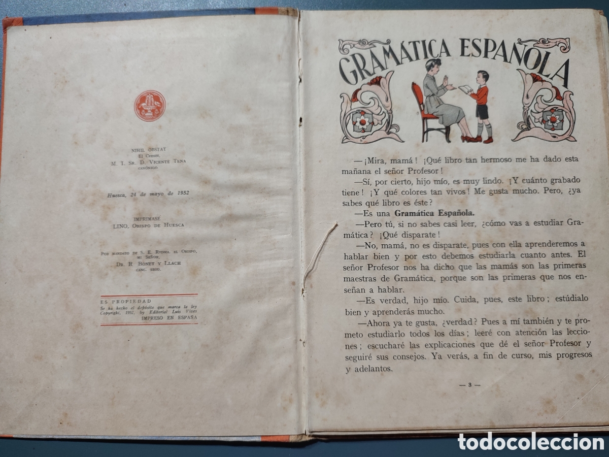 Libros de segunda mano: Gram&aacute;tica .Grado preparatorio.1952 - Foto 2