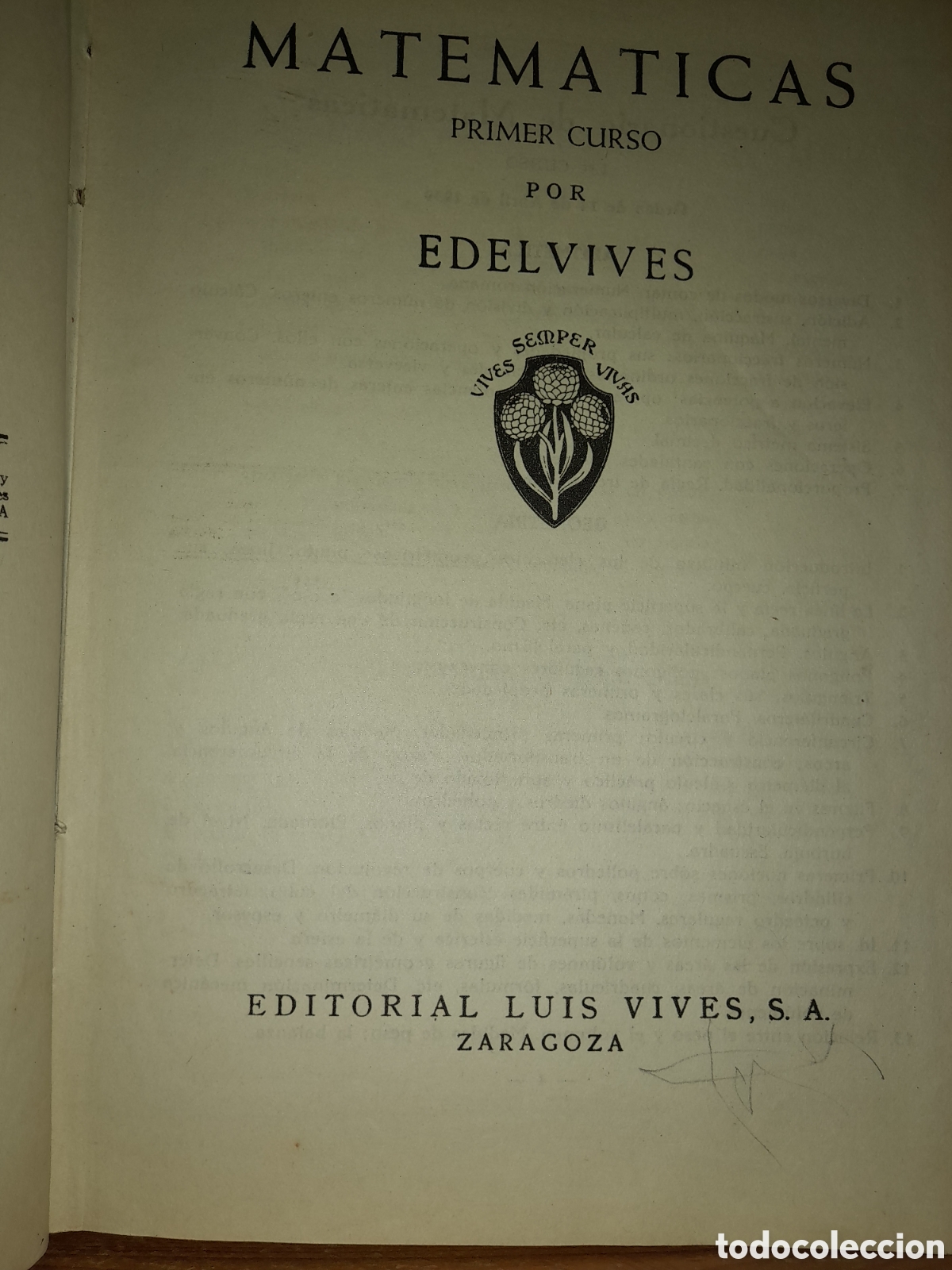 Libros de segunda mano: MATEMATICAS PRIMER CURSO PITAGORAS EDITORIAL LUIS VIVES 1944 - Foto 3