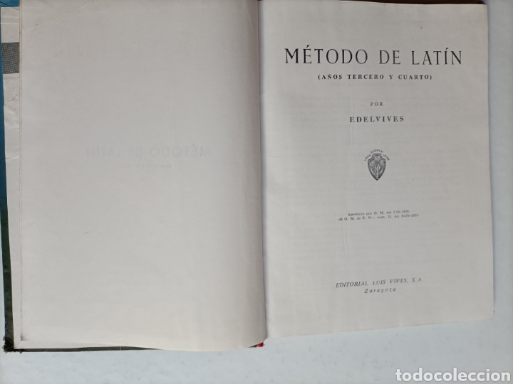 Libros de segunda mano: M&eacute;todo de lat&iacute;n. Tercer y cuarto. Edelvives 1963 - Foto 8