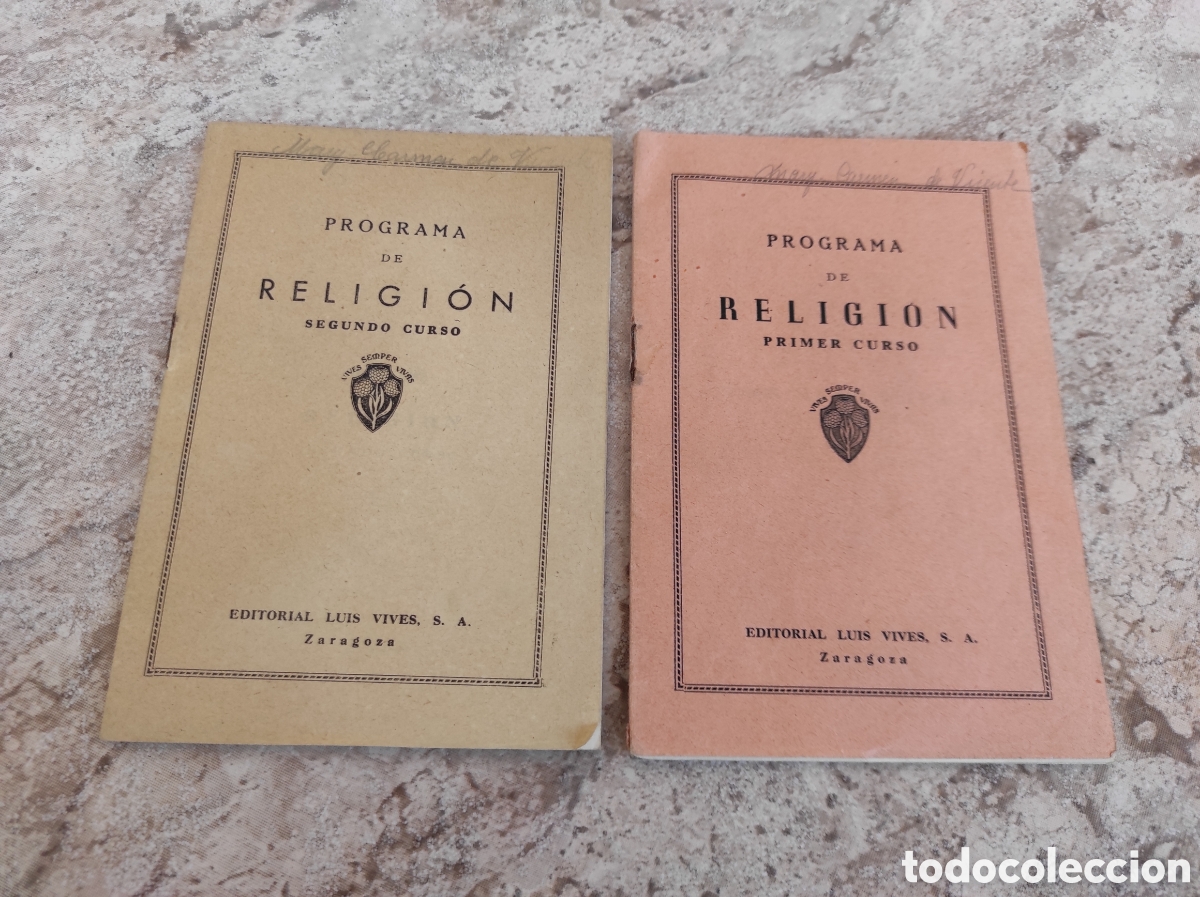 Libros de segunda mano: Pareja de Programas de Religi&oacute;n de Primer Curso y Segundo Curso - Editorial Luis Vives - - Foto 1