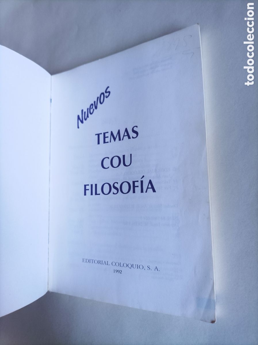 Libros de segunda mano: Nuevos temas de COU, Filosof&iacute;a. Editorial Coloquio - Foto 2
