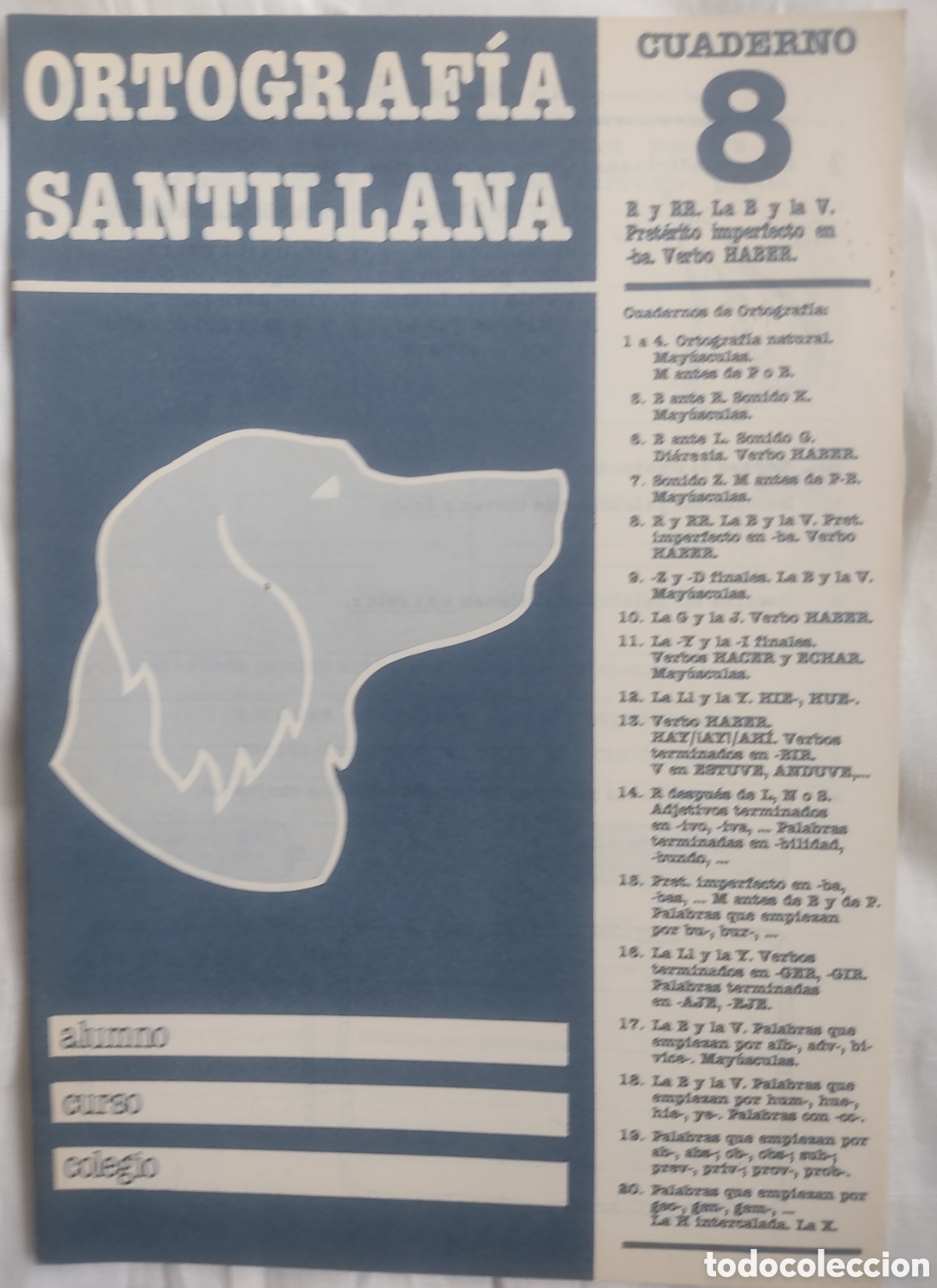Libros de segunda mano: Cuadernillo Ortografia Santillana n&ordm; 8. A&ntilde;o 1985 - Foto 1