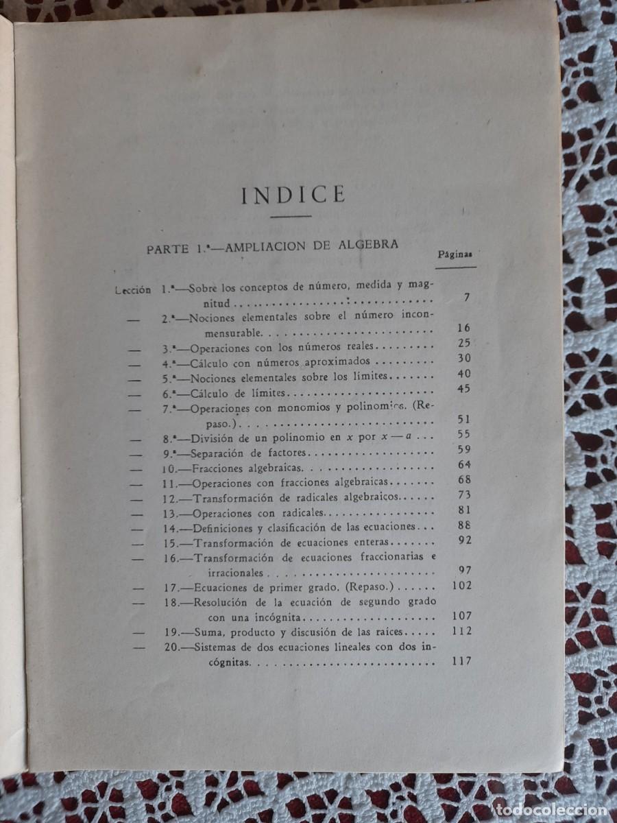 Libros de segunda mano: Matem&aacute;ticas cuarto curso a&ntilde;o 1949 novena tirada plan 1938 - Foto 3
