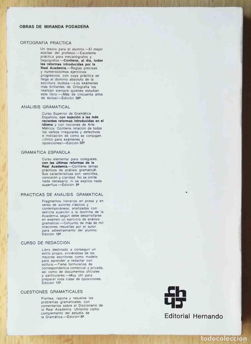 Libros de segunda mano: An&aacute;lisis gramatical (Luis Miranda Podadera) Editorial Hernando - Foto 6