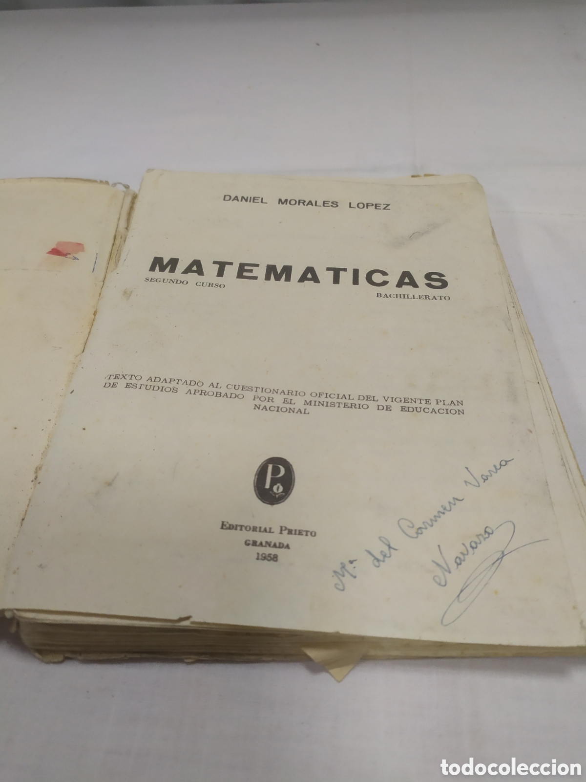 Libros de segunda mano: Matem&aacute;ticas. Segundo de bachillerato. Editorial Prieto, 1958 - Foto 3