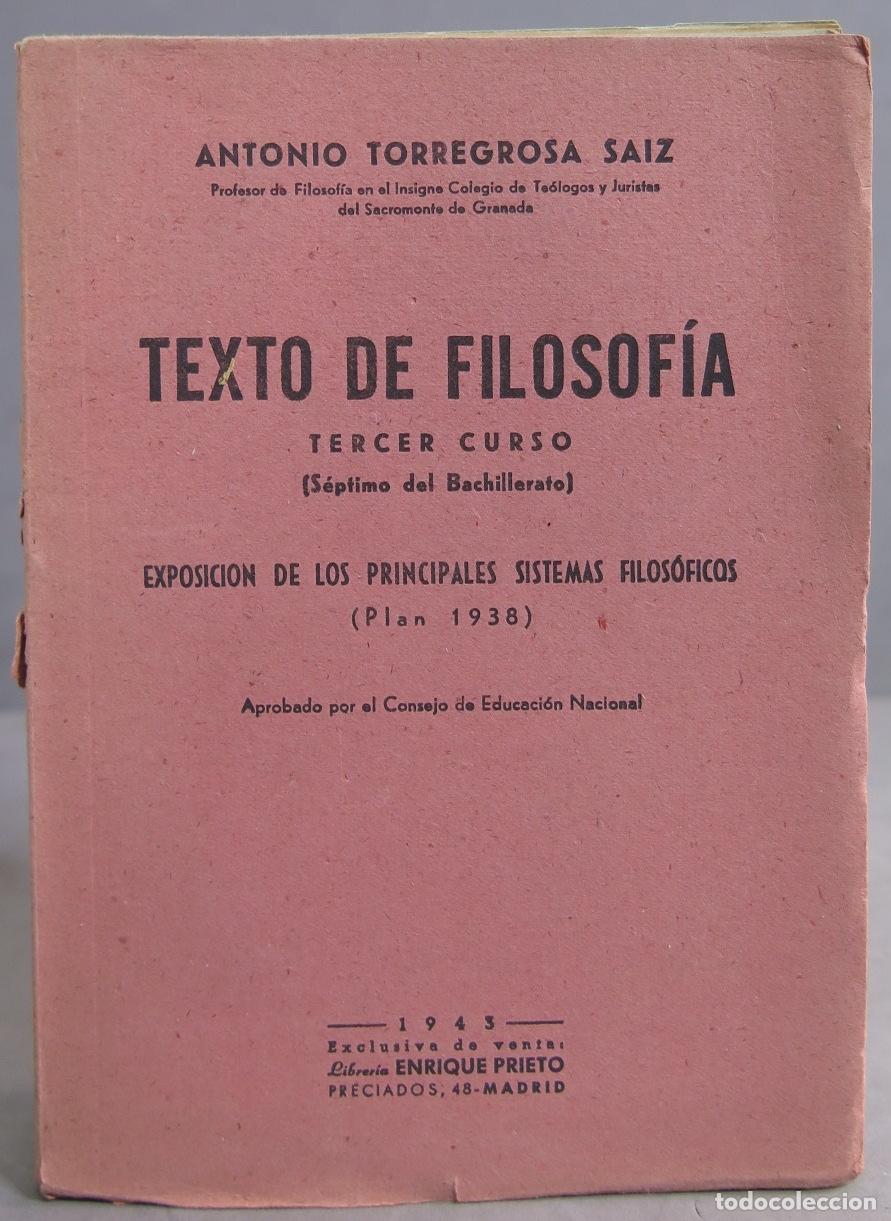 Libros de segunda mano: TEXTO DE FILOSOFIA. 1943 - Foto 1