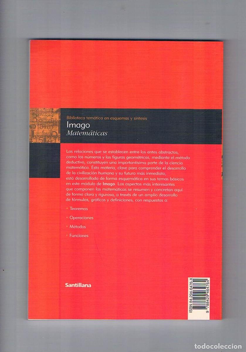 Libros de segunda mano: Imago Matematicas Santillana 2001 **- - Foto 2