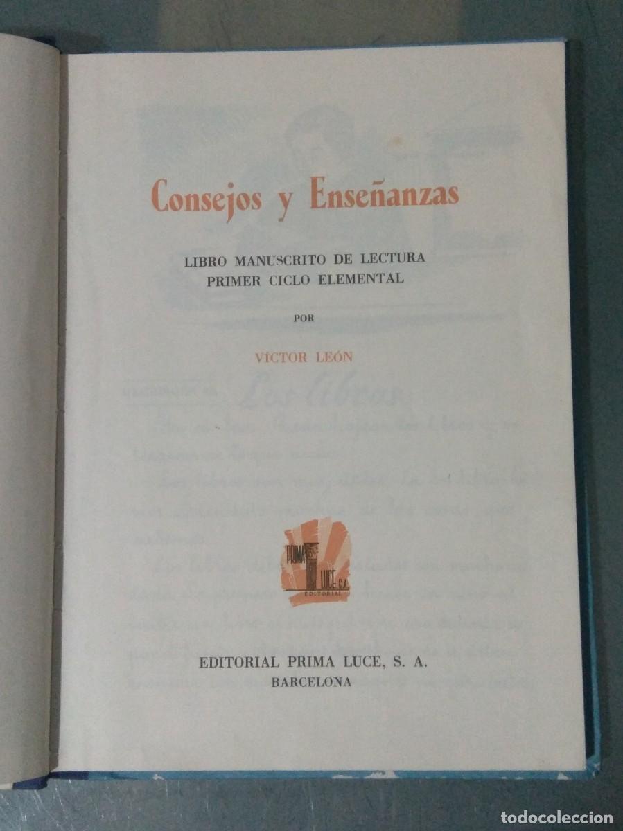 Libros de segunda mano: CONSEJOS Y ENSE&Ntilde;ANZAS. VICTOR LEON Y FERRER. - Foto 2