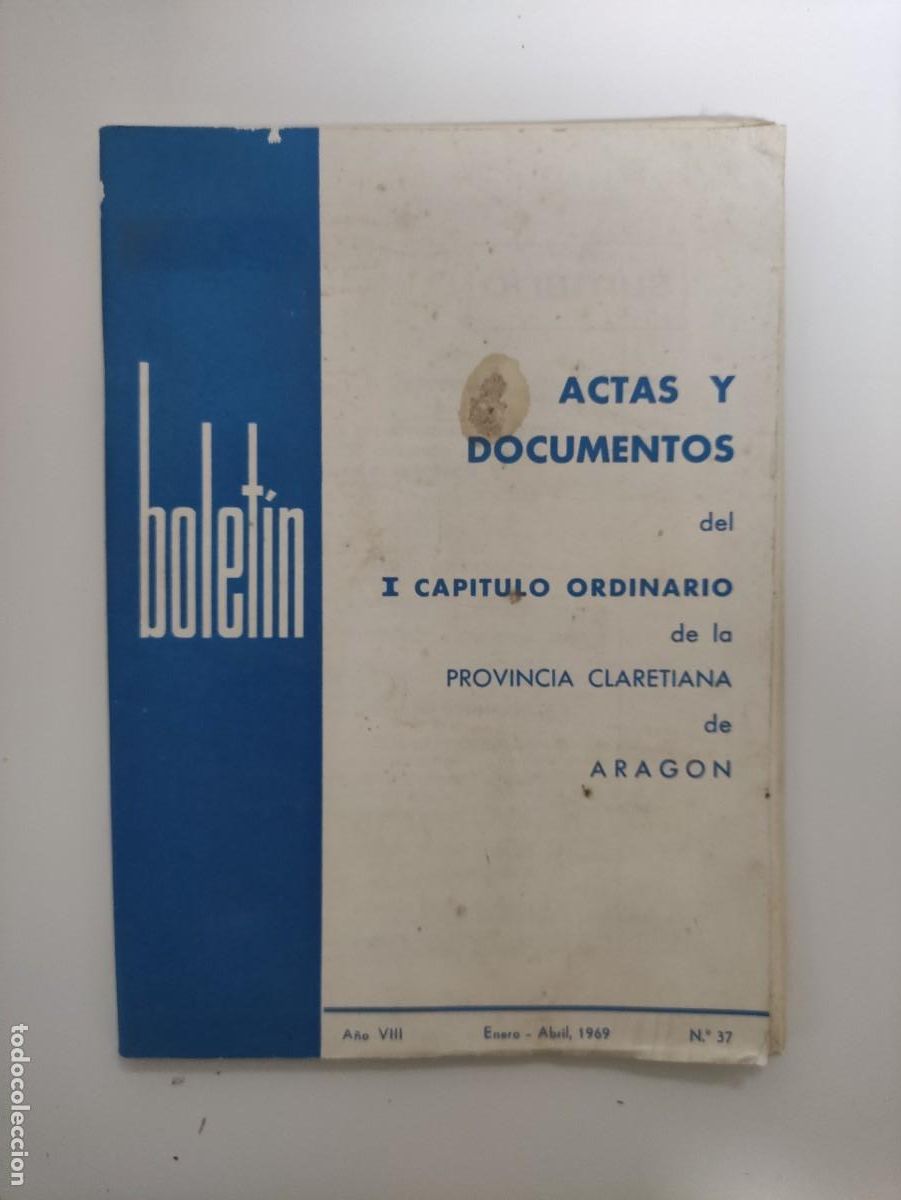 Libros de segunda mano: actas y documentos del I capitulo ordinario