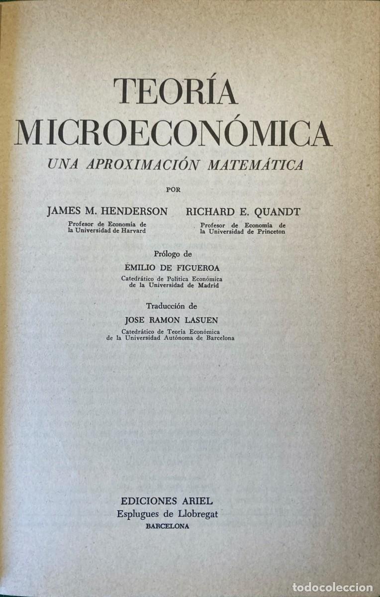 Libros de segunda mano: Teoria microecon&oacute;mica. Una aproximaci&oacute;n matem&aacute;tica. - Foto 2