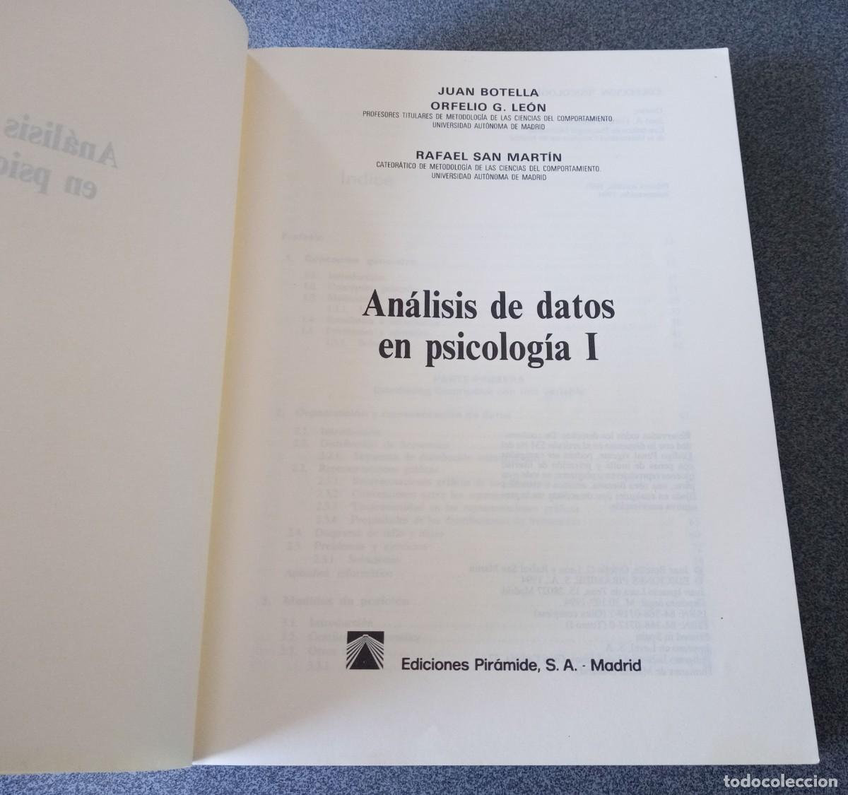 Libros de segunda mano: Lote libros An&aacute;lisis De Datos En Psicolog&iacute;a - Foto 6