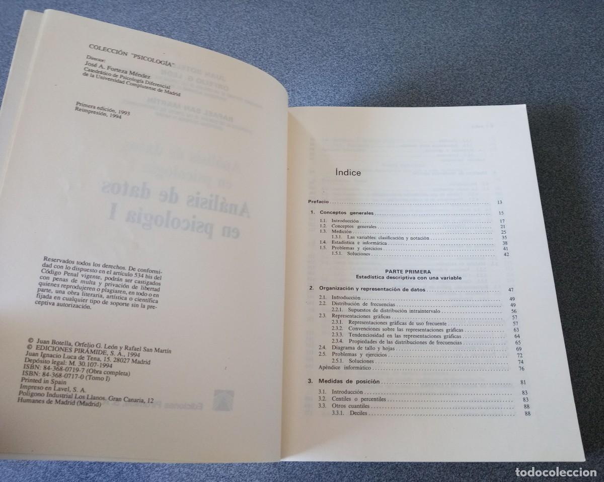 Libros de segunda mano: Lote libros An&aacute;lisis De Datos En Psicolog&iacute;a - Foto 7