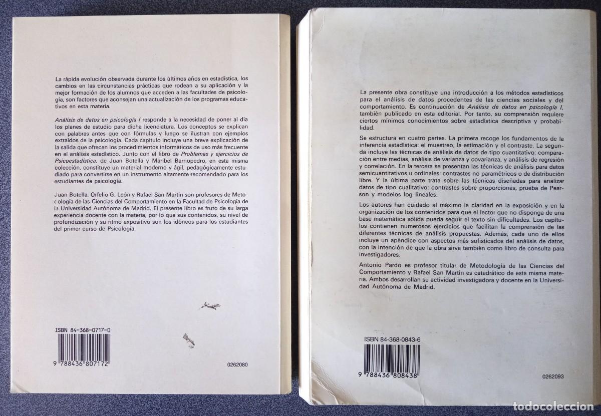 Libros de segunda mano: Lote libros An&aacute;lisis De Datos En Psicolog&iacute;a - Foto 18