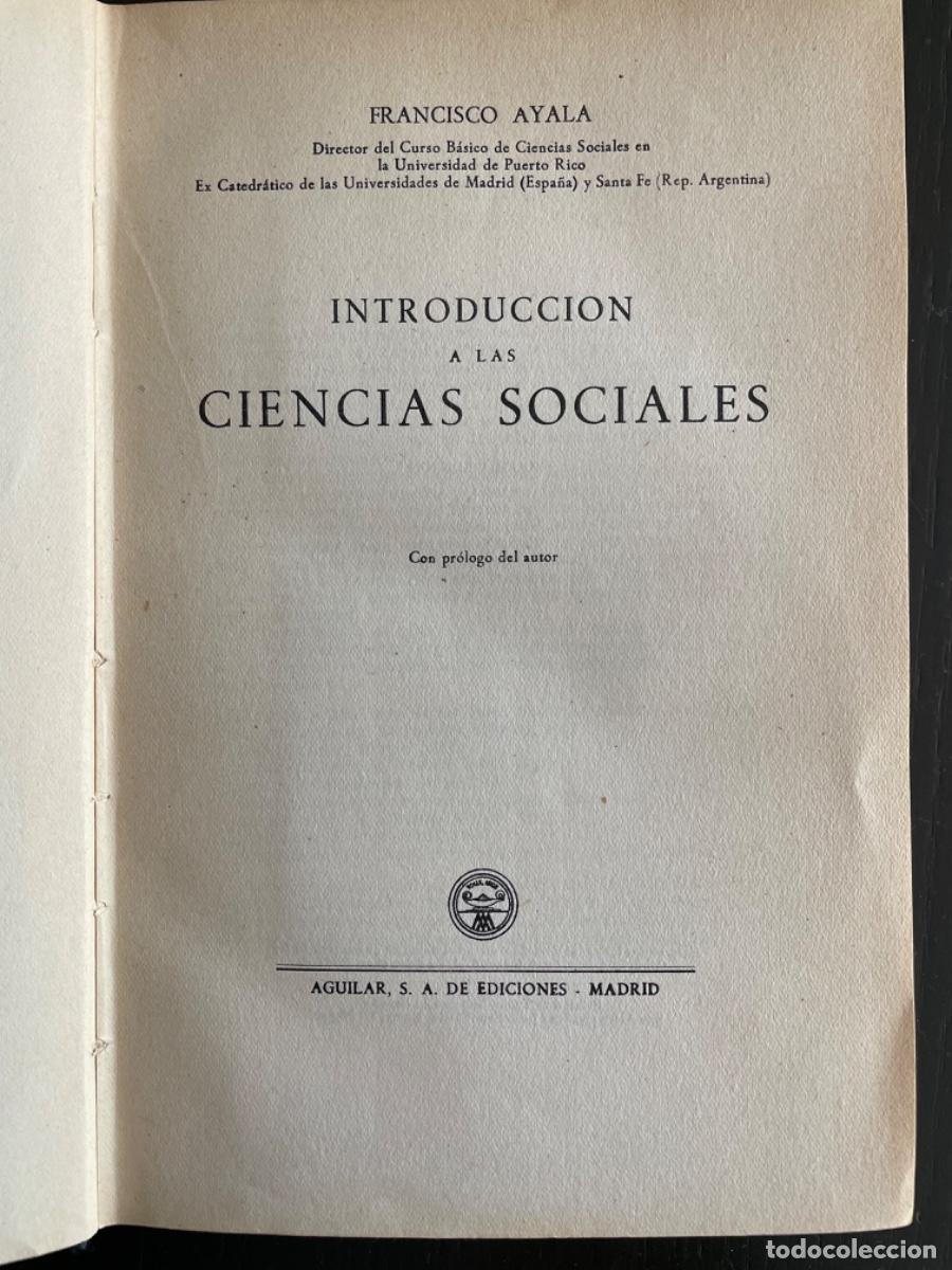 Libros de segunda mano: Introducci&oacute;n a las ciencias sociales. Ayala - Foto 3