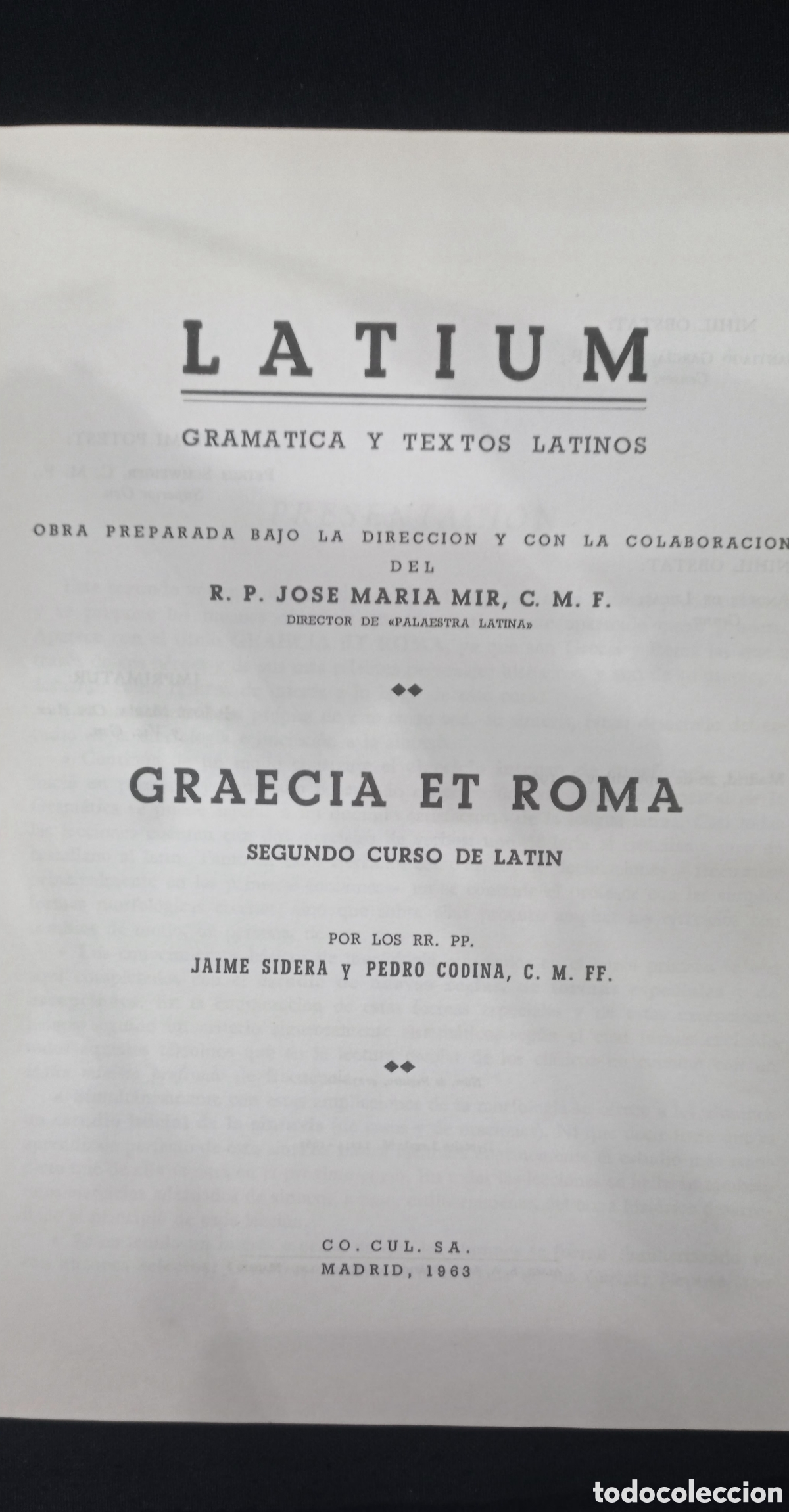 Libros de segunda mano: GRAECIA ET ROMA. ED. COCULSA, 1963 Gram&aacute;tica y Textos Latinos - Foto 3