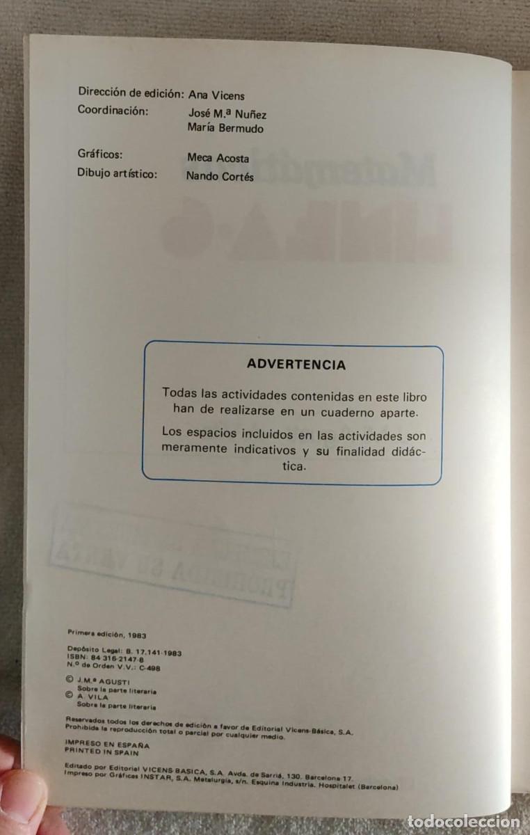 Libros de segunda mano: MATEM&Aacute;TICAS L&Iacute;NEA-6. - Foto 4