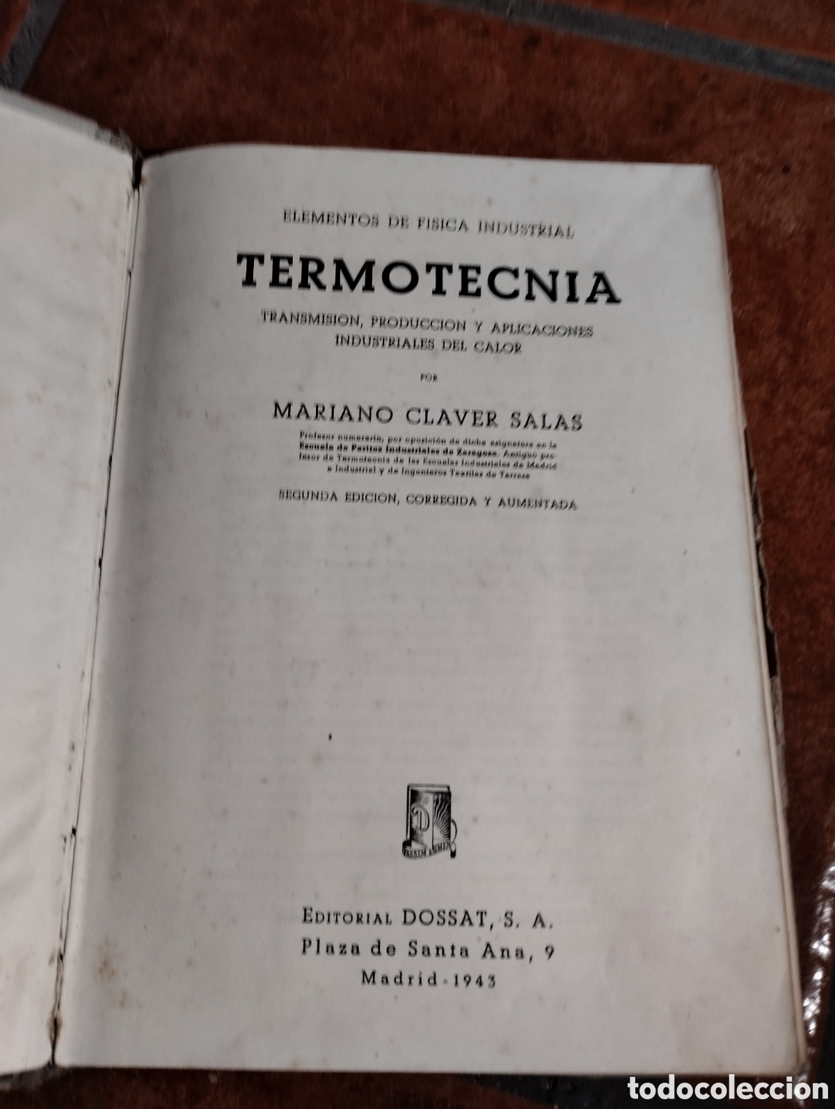 Libros de segunda mano: TERMOTECNIA 1943 - Foto 1