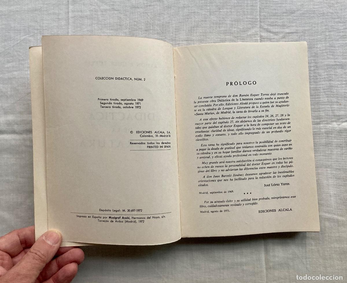Libros de segunda mano: DID&Aacute;CTICA DE LA LITERATURA, RAM&Oacute;N ESQUER TORRES. - Foto 3