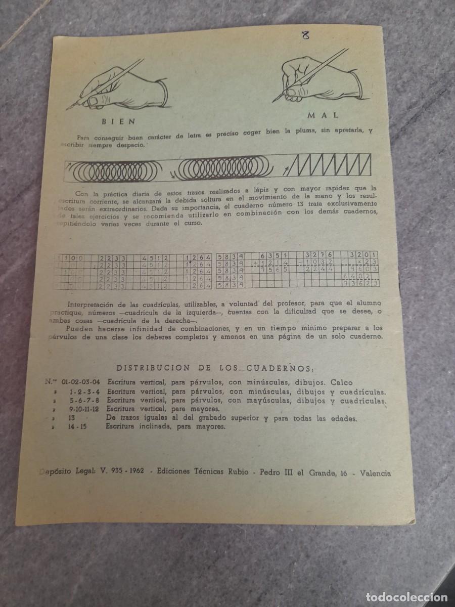 Libros de segunda mano: Libro cuaderno Rubio escritura vertical N&deg; 8 a&ntilde;o 1962 - Foto 3
