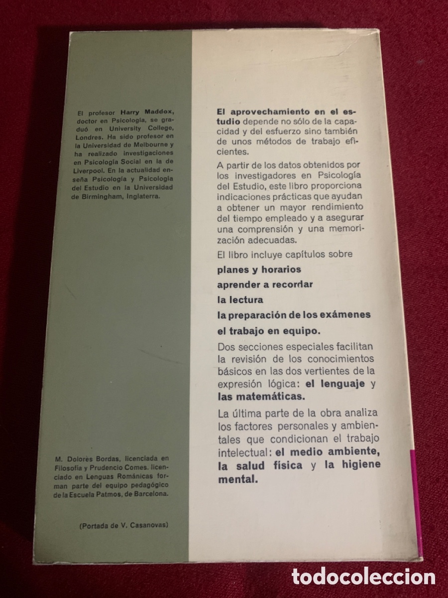 Libros de segunda mano: C&oacute;mo estudiar. Harry Maddox. - Foto 3
