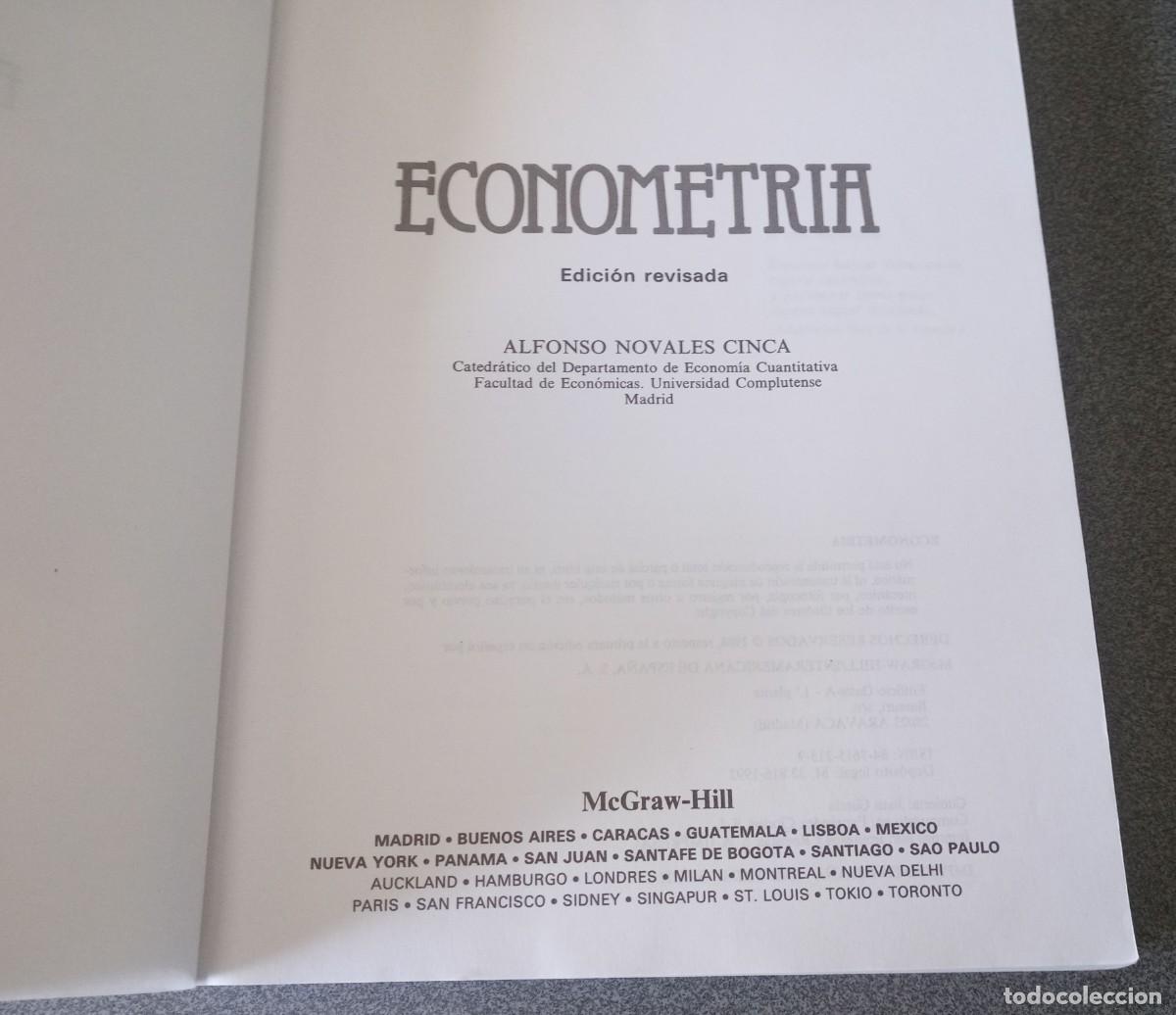 Libros de segunda mano: Econometr&iacute;a Alfonso Novales Cinca - Foto 4