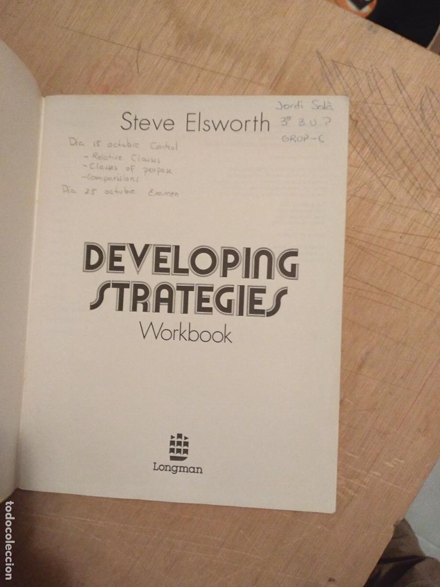 Libros de segunda mano: DEVELOPING Y BUILDING STRATEGIES. WORKBOOK . LONGMAN 1986-1987. INGL&Eacute;S - Foto 2