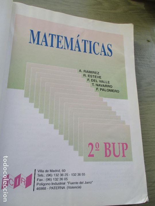 Libros de segunda mano: MATEM&Aacute;TICAS-2&ordm;.-BUP- ECIR-1993-VV.AA.- USADO - Foto 5