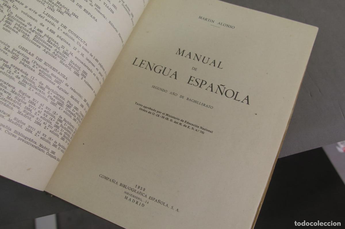 Libros de segunda mano: Manual de Lengua espa&ntilde;ola. Alonso - Foto 2