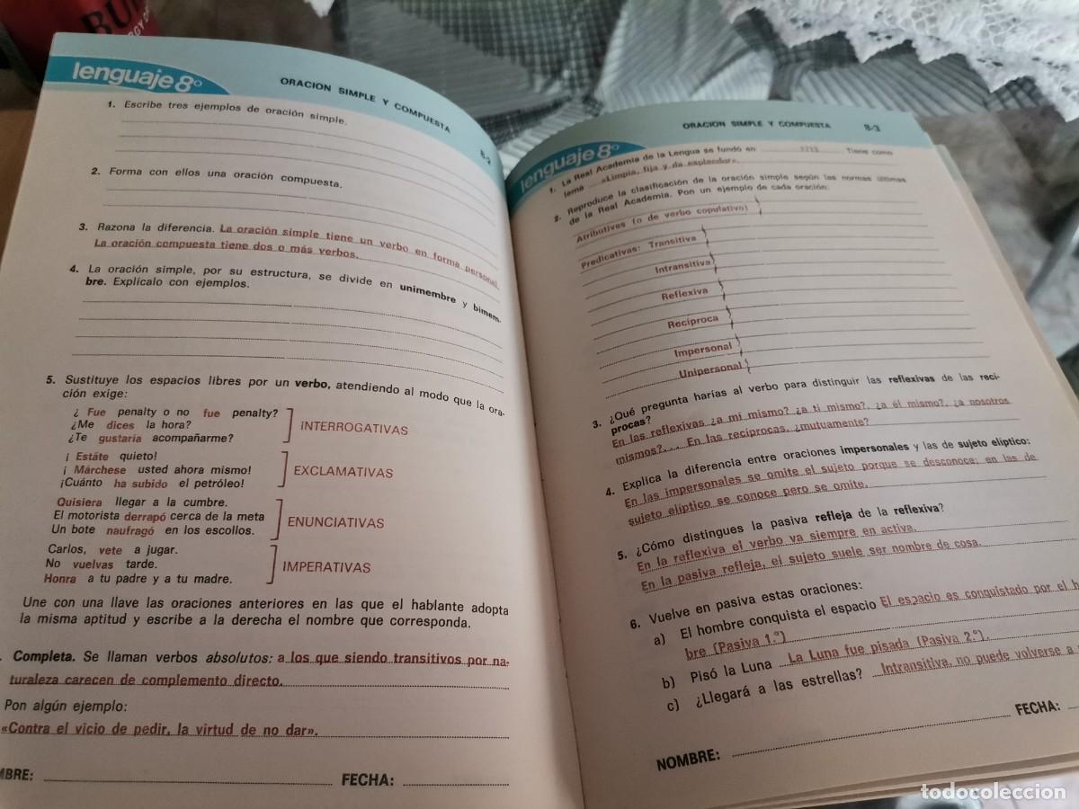 Libros de segunda mano: SOLUCIONARIO DE FICHAS PARA LENGUAJE 8&deg; E.G.B EDICIONES S. M. - Foto 3
