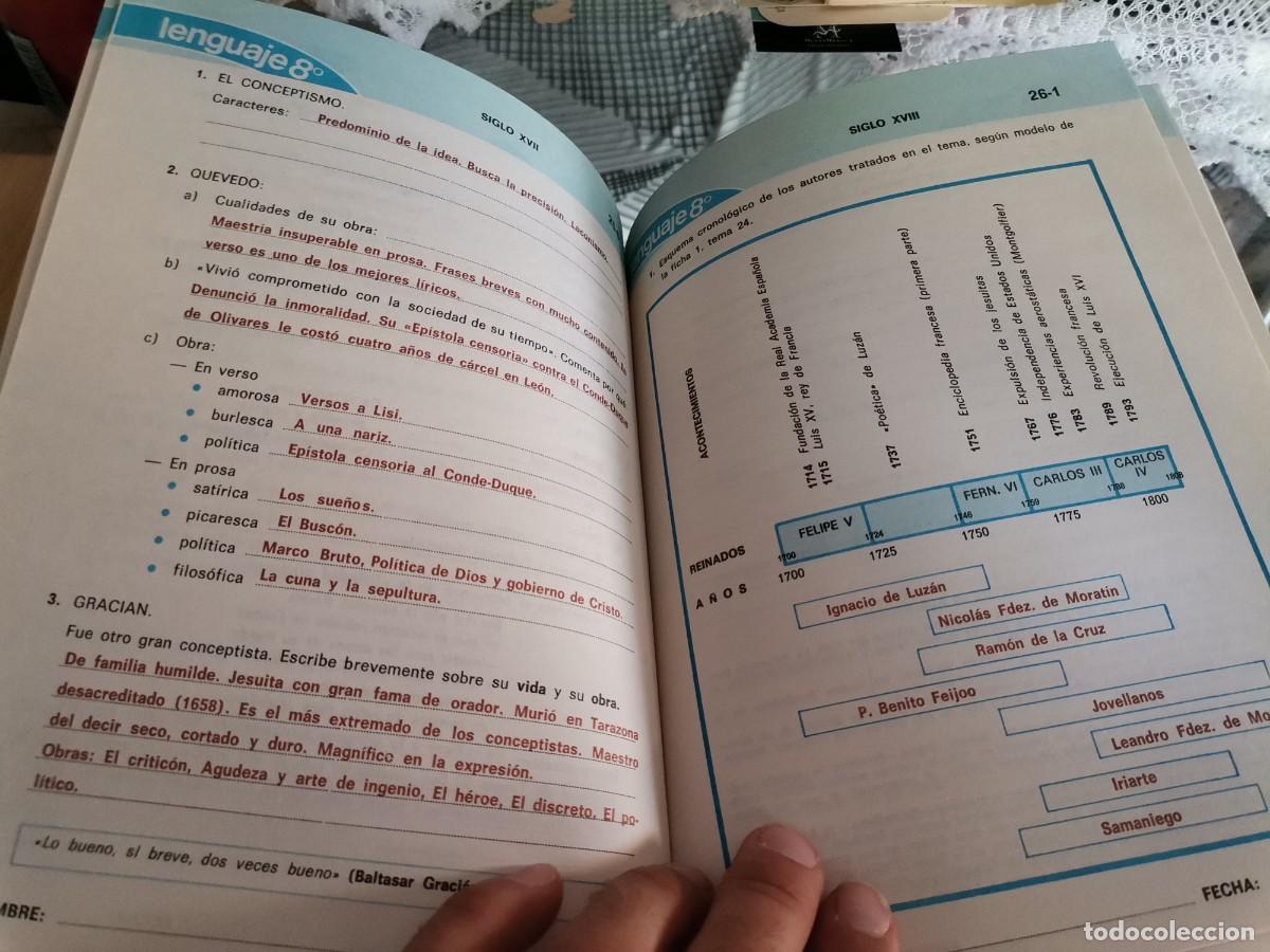 Libros de segunda mano: SOLUCIONARIO DE FICHAS PARA LENGUAJE 8&deg; E.G.B EDICIONES S. M. - Foto 6