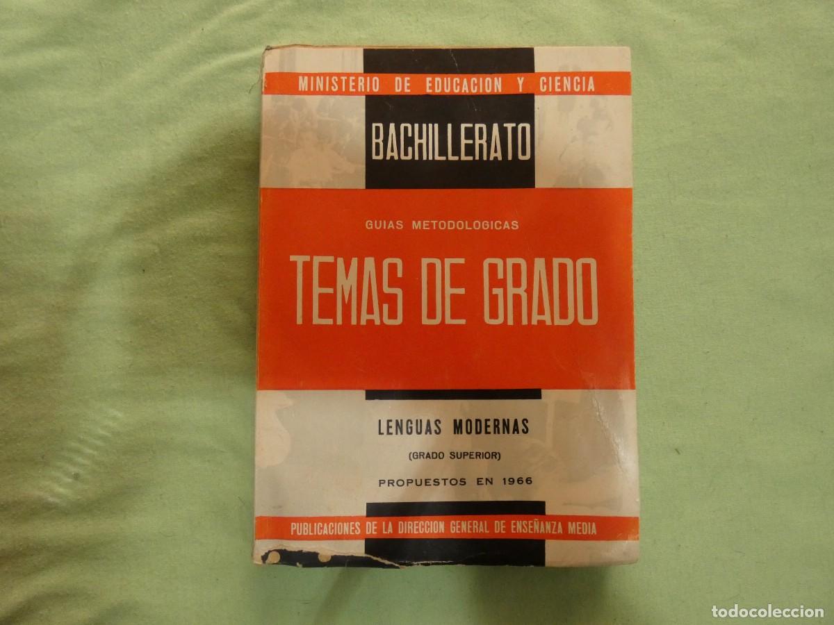 Libros de segunda mano: LENGUAS MODERNAS - BACHILLERATO - TEMAS DE GRADO - 1966