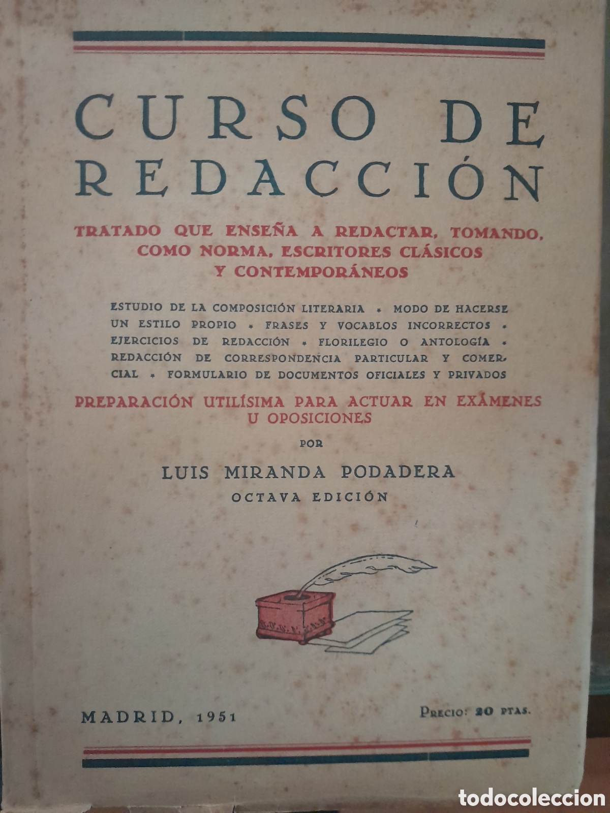 Libros de segunda mano: Curso de redacci&oacute;n (1951) - Foto 1