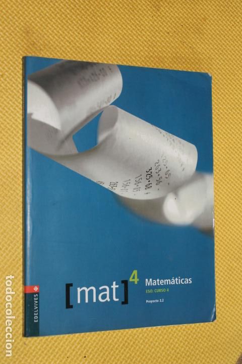 Libros de segunda mano: MATEMATICAS, ESO, CUARTO CURSO, EDELVIVES 2003 - Foto 1