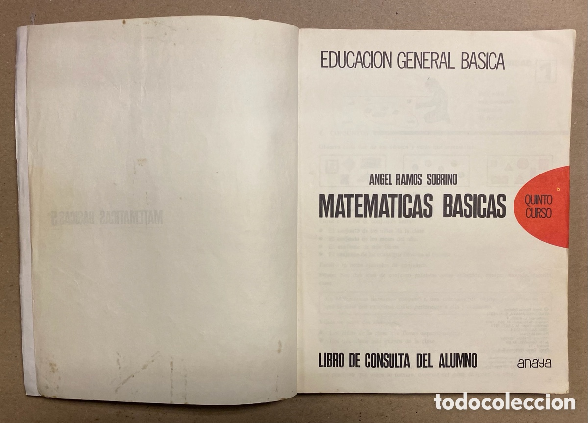 Libros de segunda mano: MATEM&Aacute;TICAS B&Aacute;SICAS 5&ordm; EGB. LIBRO DE CONSULTA DEL ALUMNO. EDICIONES ANAYA 1974. - Foto 2