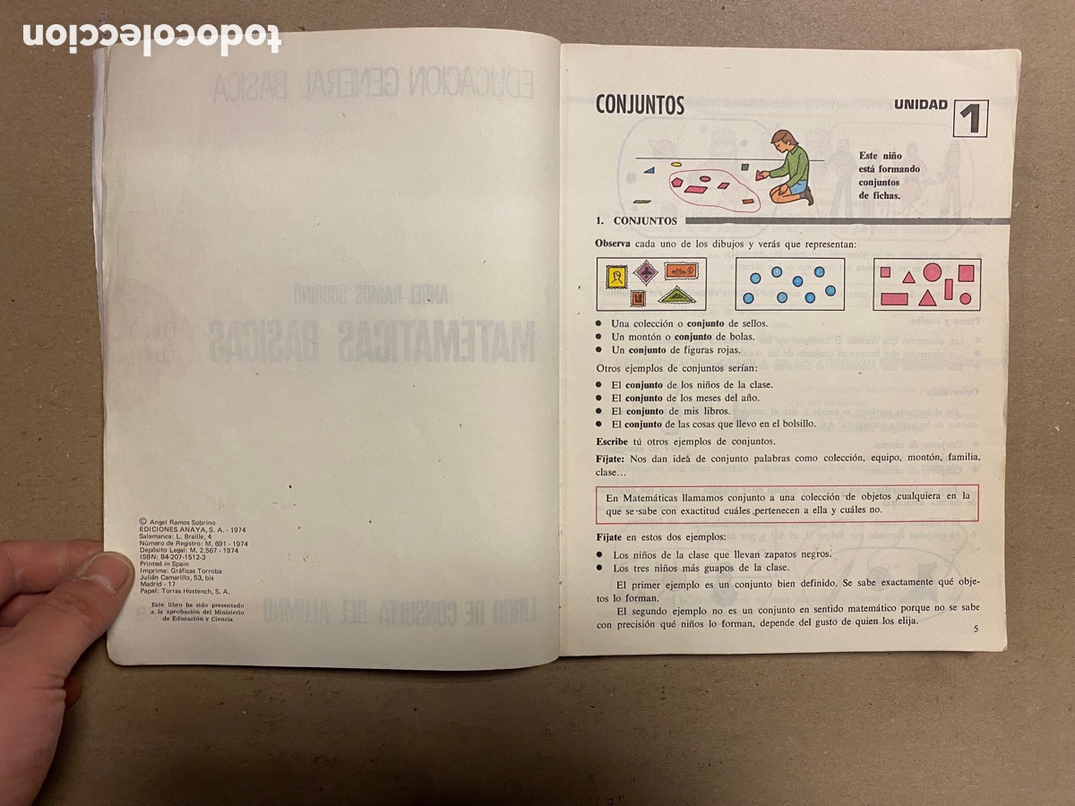Libros de segunda mano: MATEM&Aacute;TICAS B&Aacute;SICAS 5&ordm; EGB. LIBRO DE CONSULTA DEL ALUMNO. EDICIONES ANAYA 1974. - Foto 3