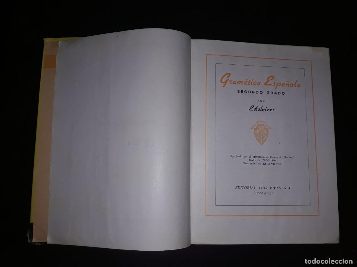 Libros de segunda mano: Gram&aacute;tica Segundo Grado Edelvives 1961 - Foto 2