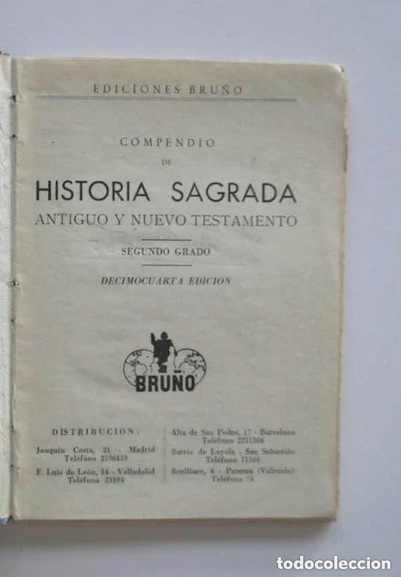Libros de segunda mano: COMPENDIO DE HISTORIA SAGRADA - Foto 2