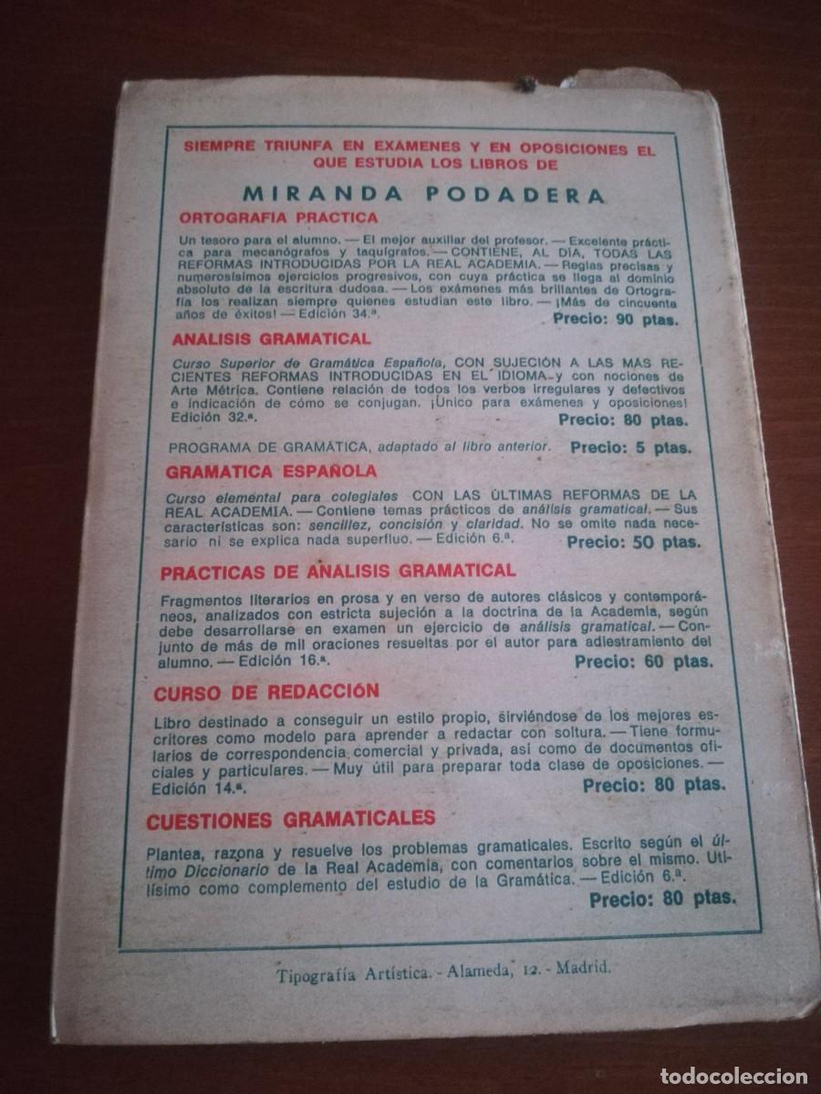 Libros de segunda mano: GRAMATICA ESPA&Ntilde;OLA, LUIS MIRANDA / CONS436 / HERNANDO 1968 MADRID - Foto 10