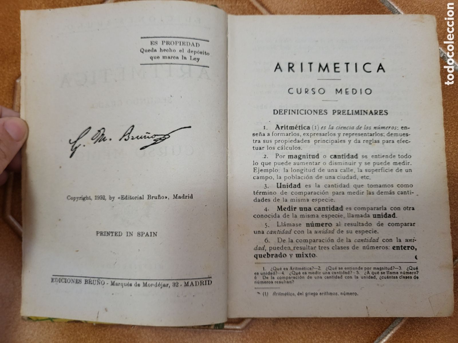 Libros de segunda mano: ARITMETICA, 2&ordm; GRADO, EDICIONES BRU&Ntilde;O, CURSO MEDIO, 1952 - Foto 2