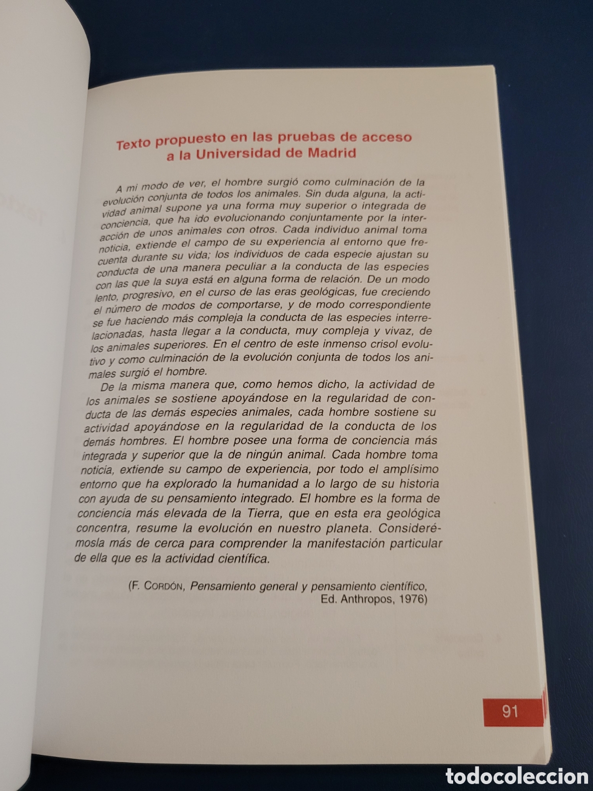 Libros de segunda mano: EL COMENTARIO DE TEXTO EN LAS PRUEBAS DE ACCESO # EDITORIAL COLOQUIO 2008 - Foto 5