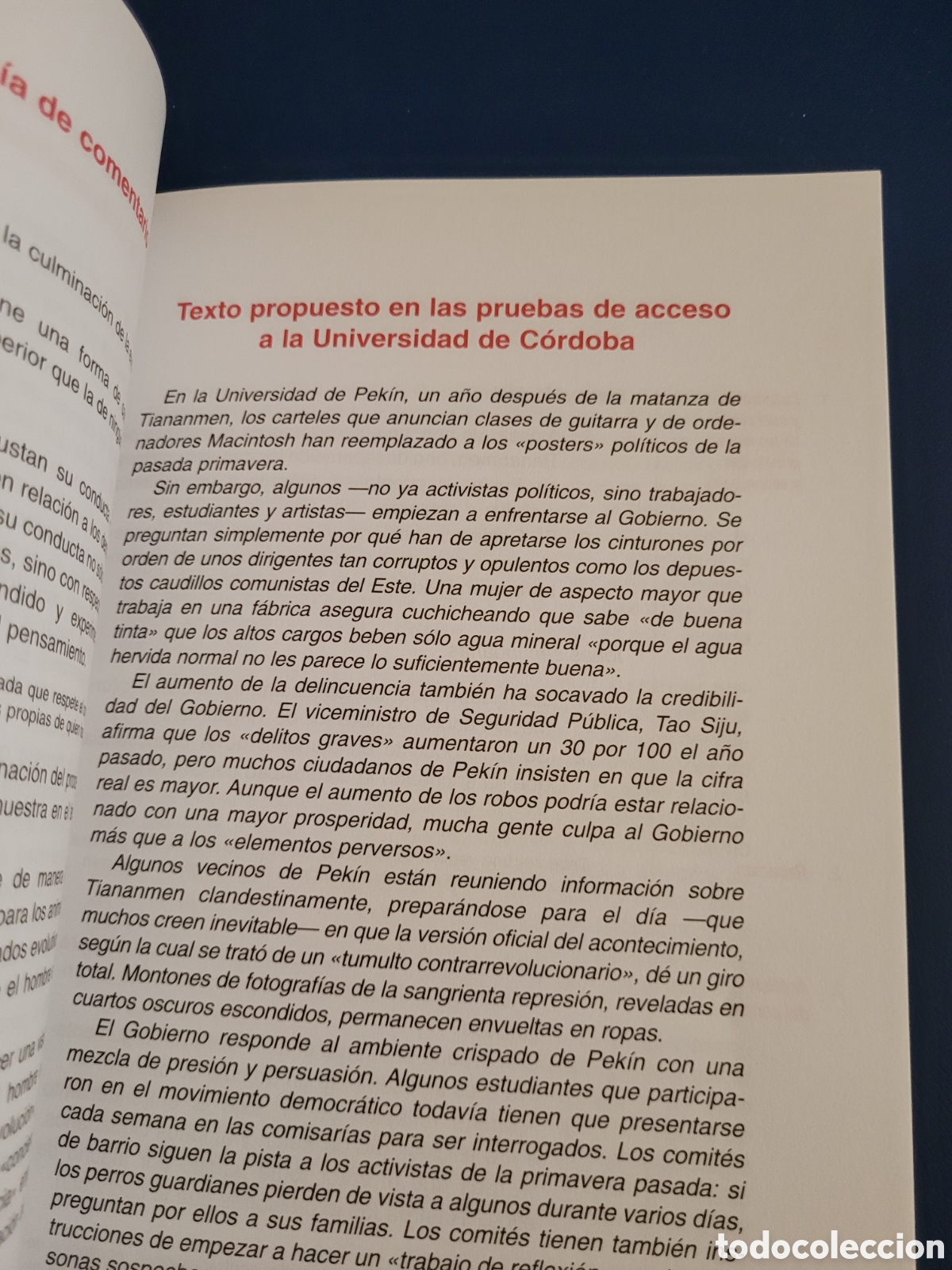 Libros de segunda mano: EL COMENTARIO DE TEXTO EN LAS PRUEBAS DE ACCESO # EDITORIAL COLOQUIO 2008 - Foto 8
