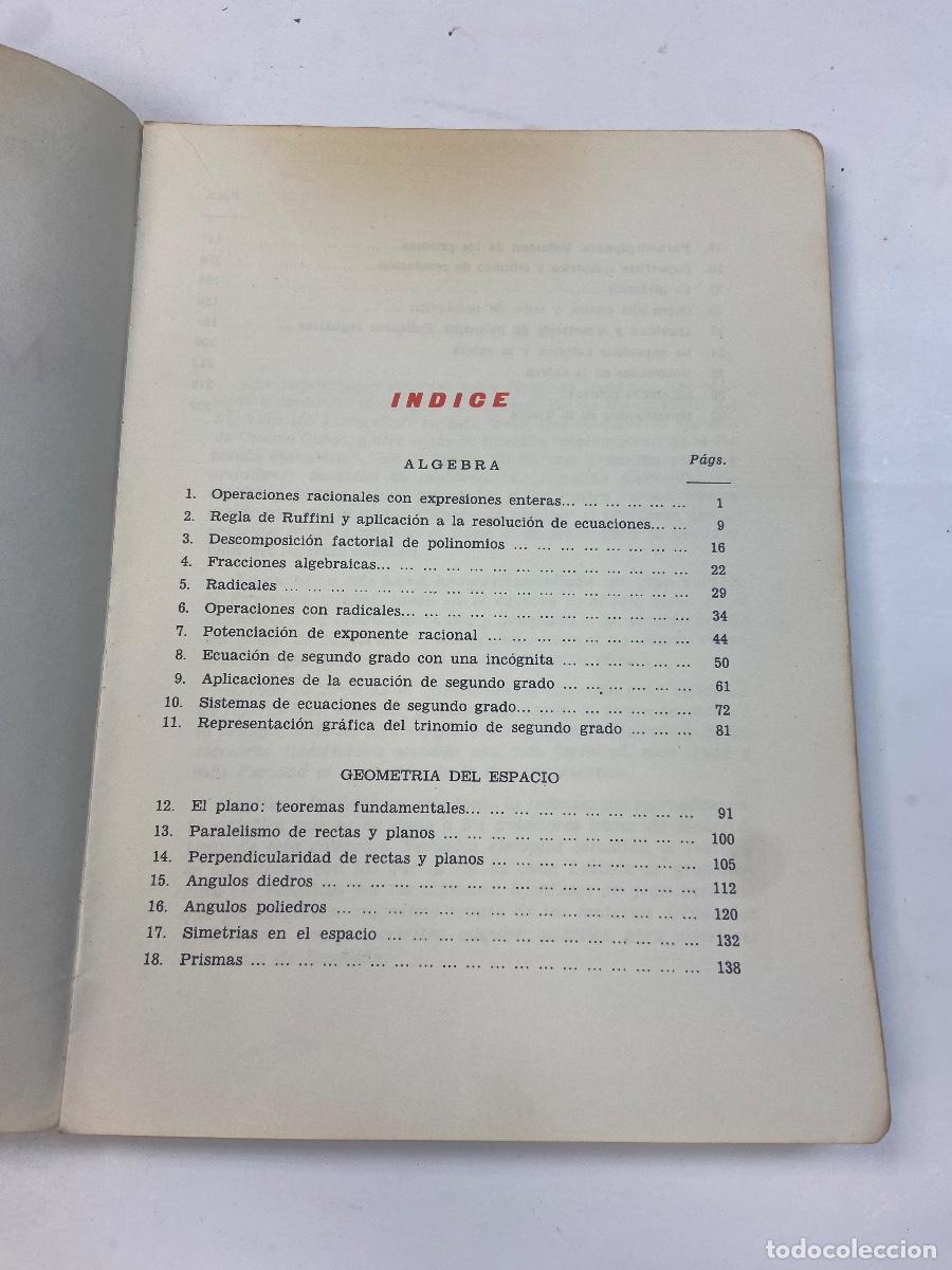 Libros de segunda mano: MATEM&Aacute;TICAS, C. MARCOS Y J. MART&Iacute;NEZ 4&ordm; CURSO 1966 - Foto 5
