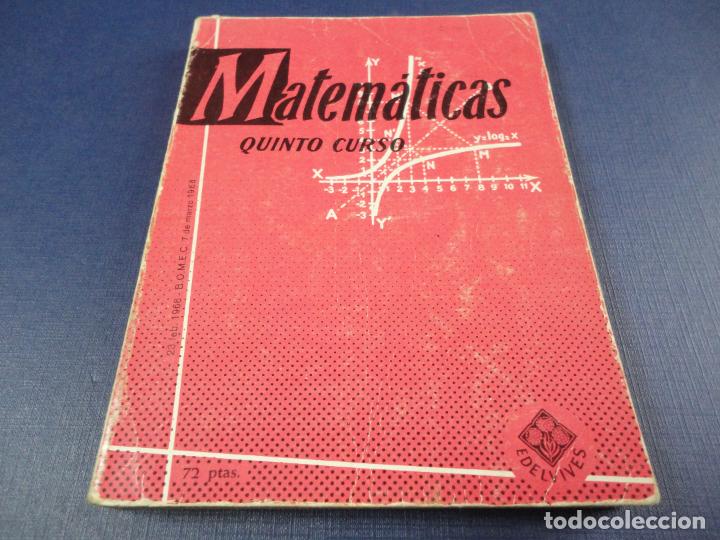 Libros de segunda mano: Matem&aacute;ticas. Quinto curso. Edici&oacute;n de 1972 - F9 - Foto 1