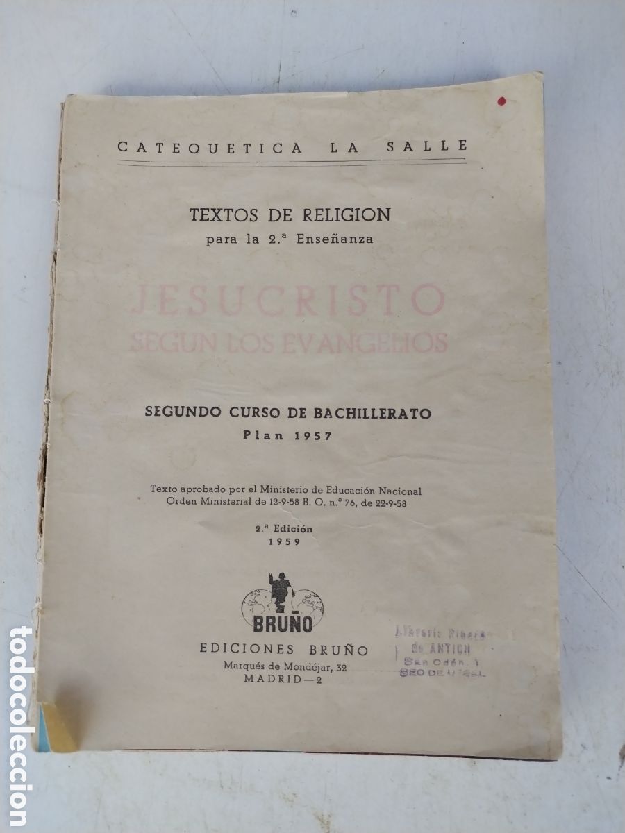 Libros de segunda mano: TEXTO DE RELIGION a&ntilde;o 1959 - Foto 1