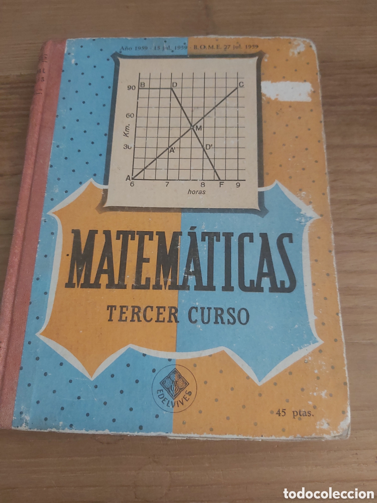 Libros de segunda mano: Matem&aacute;ticas tercer curso edelvives 1959 bueno estado Ver mis lotes