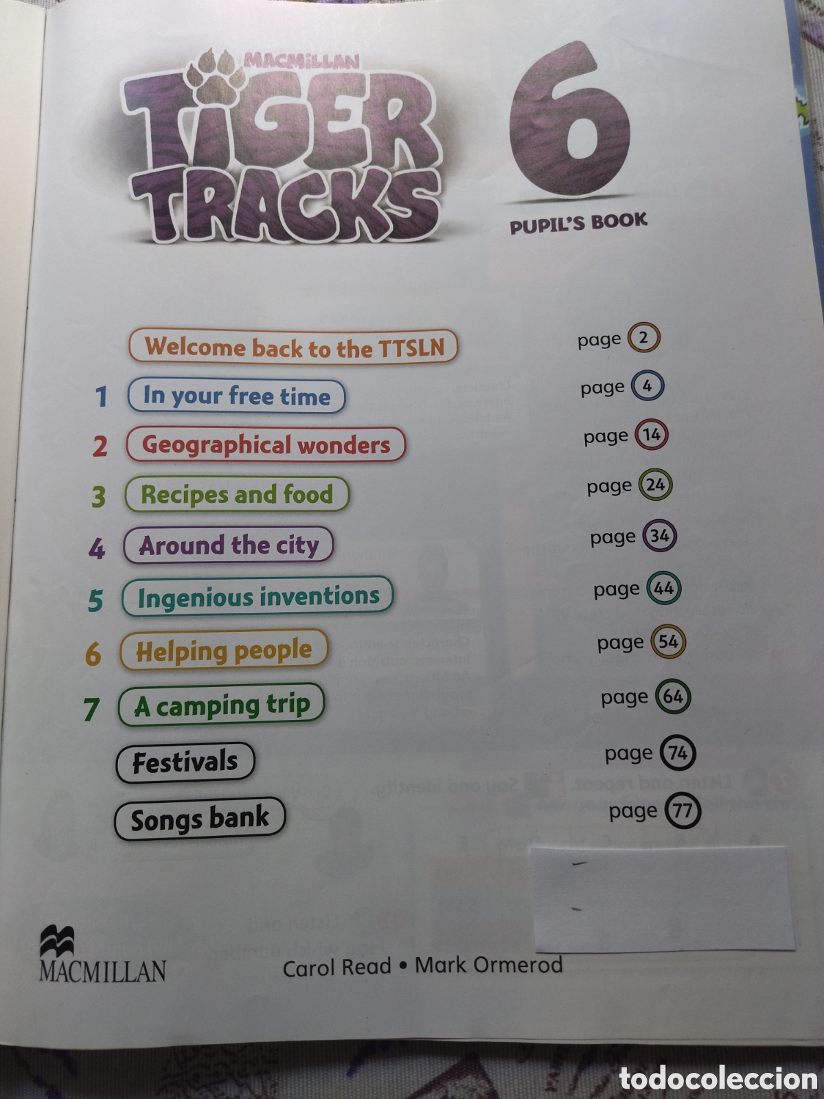 Libros de segunda mano: Libro de ingl&eacute;s Tiger Tracks. Primary 6. MacMillan - Foto 2