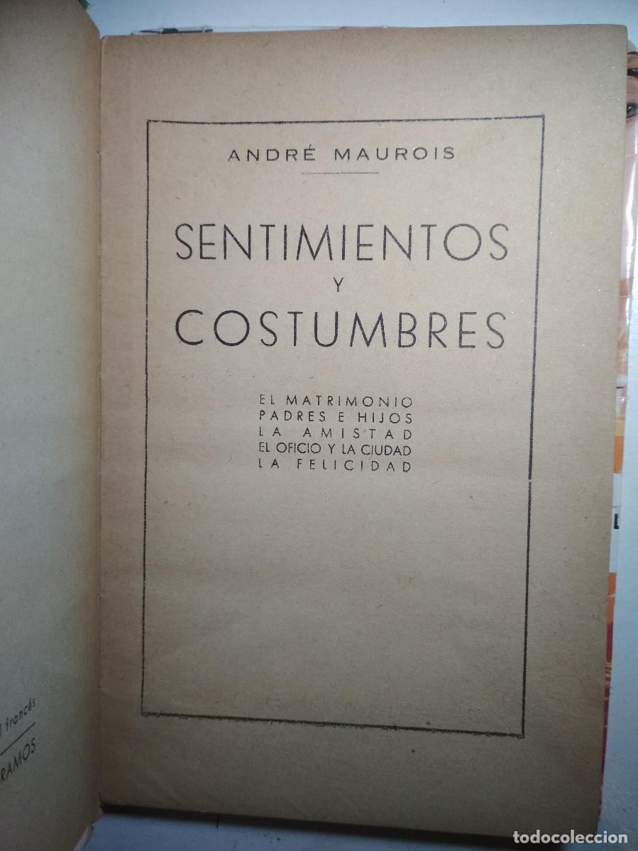 Libros de segunda mano: Libro antiguo - sentimientos y costumbres - Foto 1