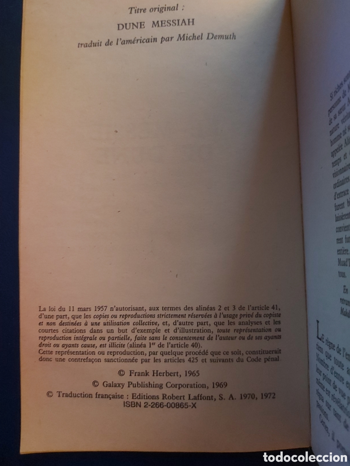 Libros de segunda mano: LE MESSIE DE DUNE - FRANK HERBERT - ROBERT LAFFONT - 1972 - Foto 3