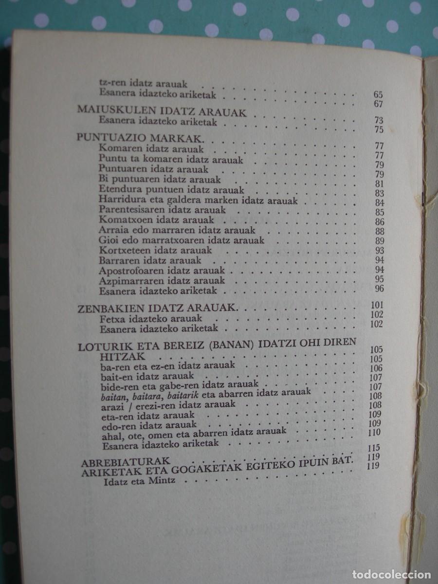 Libros de segunda mano: EUSKAL ORTOGRAF&Iacute;A / MIKEL ZARATE / GRAM&Aacute;TICA / EUSKERA - Foto 3