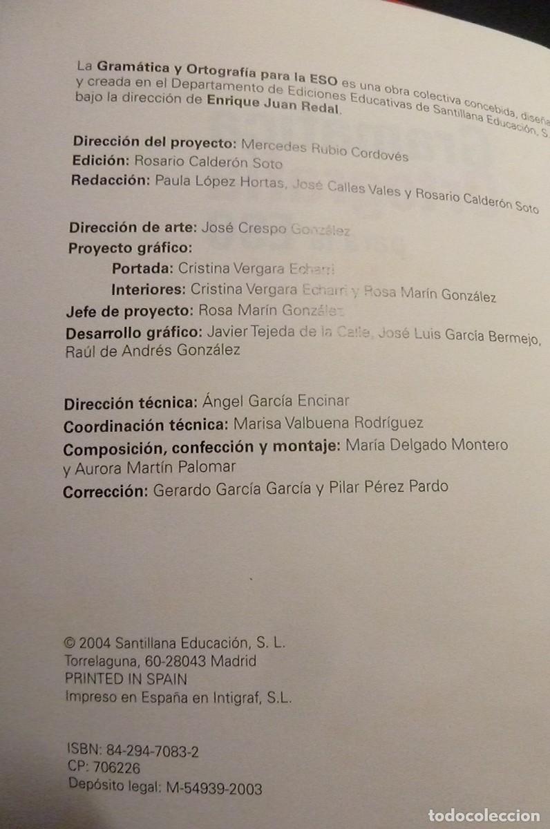 Libros de segunda mano: Gramatica y Ortograf&iacute;a. Santillana 2004 - Foto 8